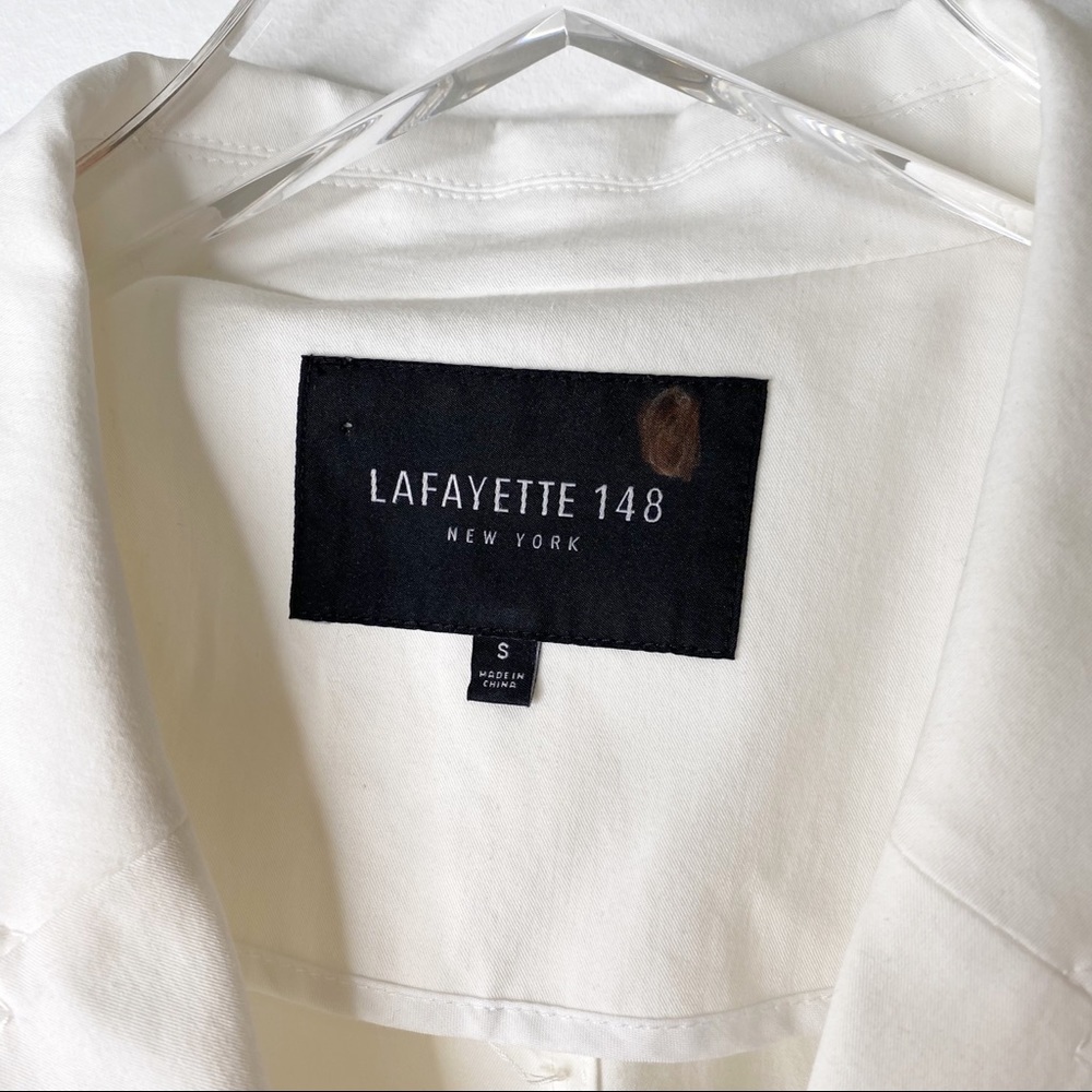 Lafayette 148 New York Classic Button Down Shirt Jacket Blazer Small - Picture 9 of 10